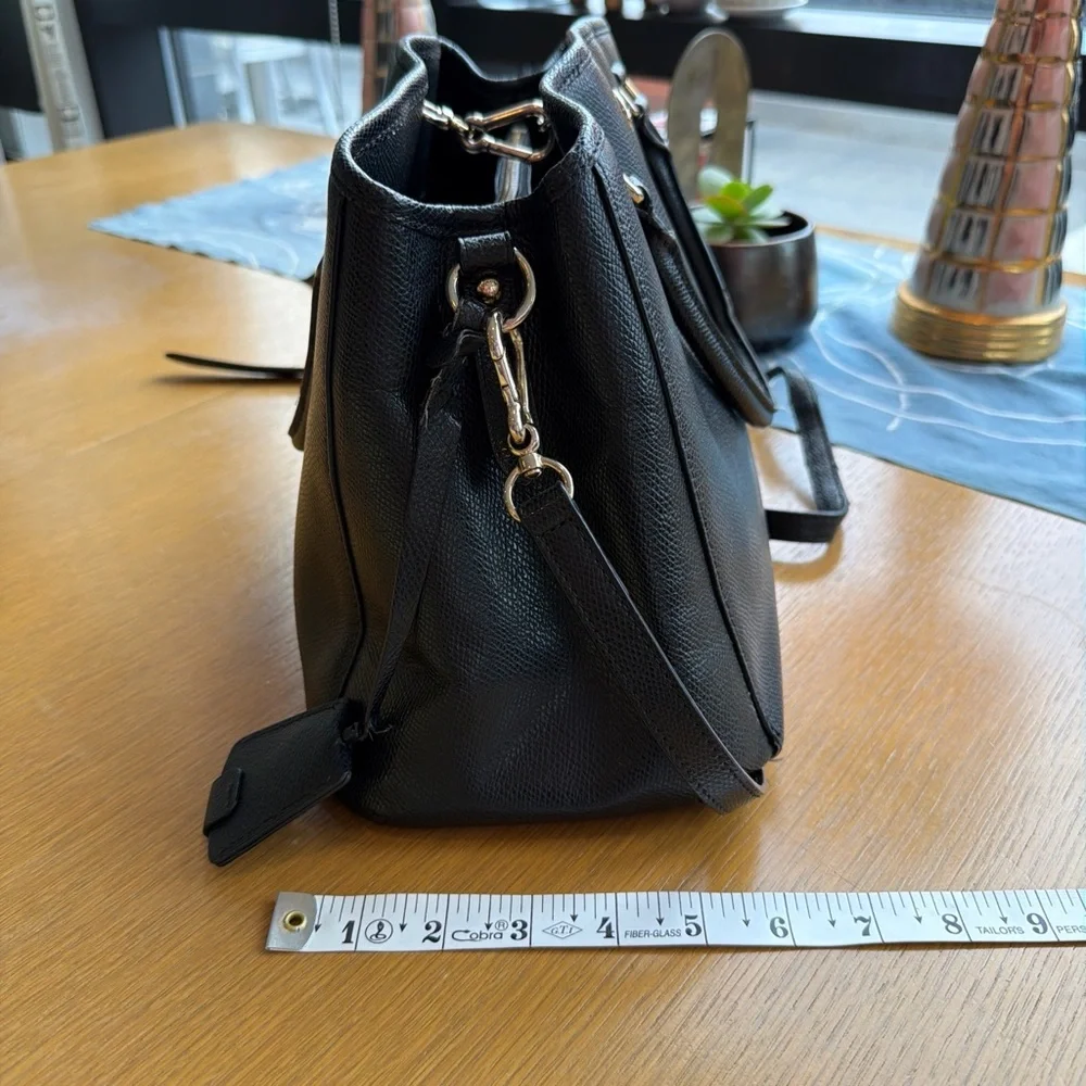 Coach Black Leather Satchel with Gold-Tone Hardware